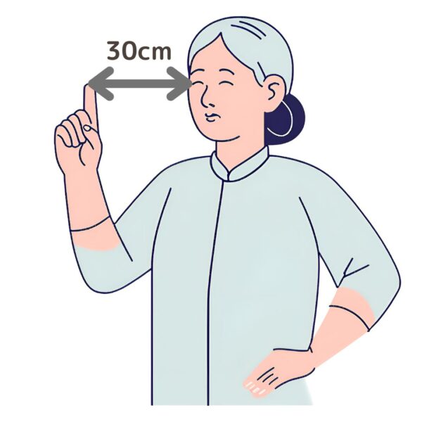 老眼の焦点距離